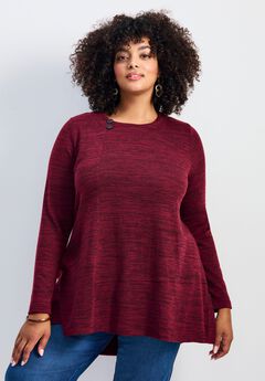 Ruby Button Detail Hacci Top
