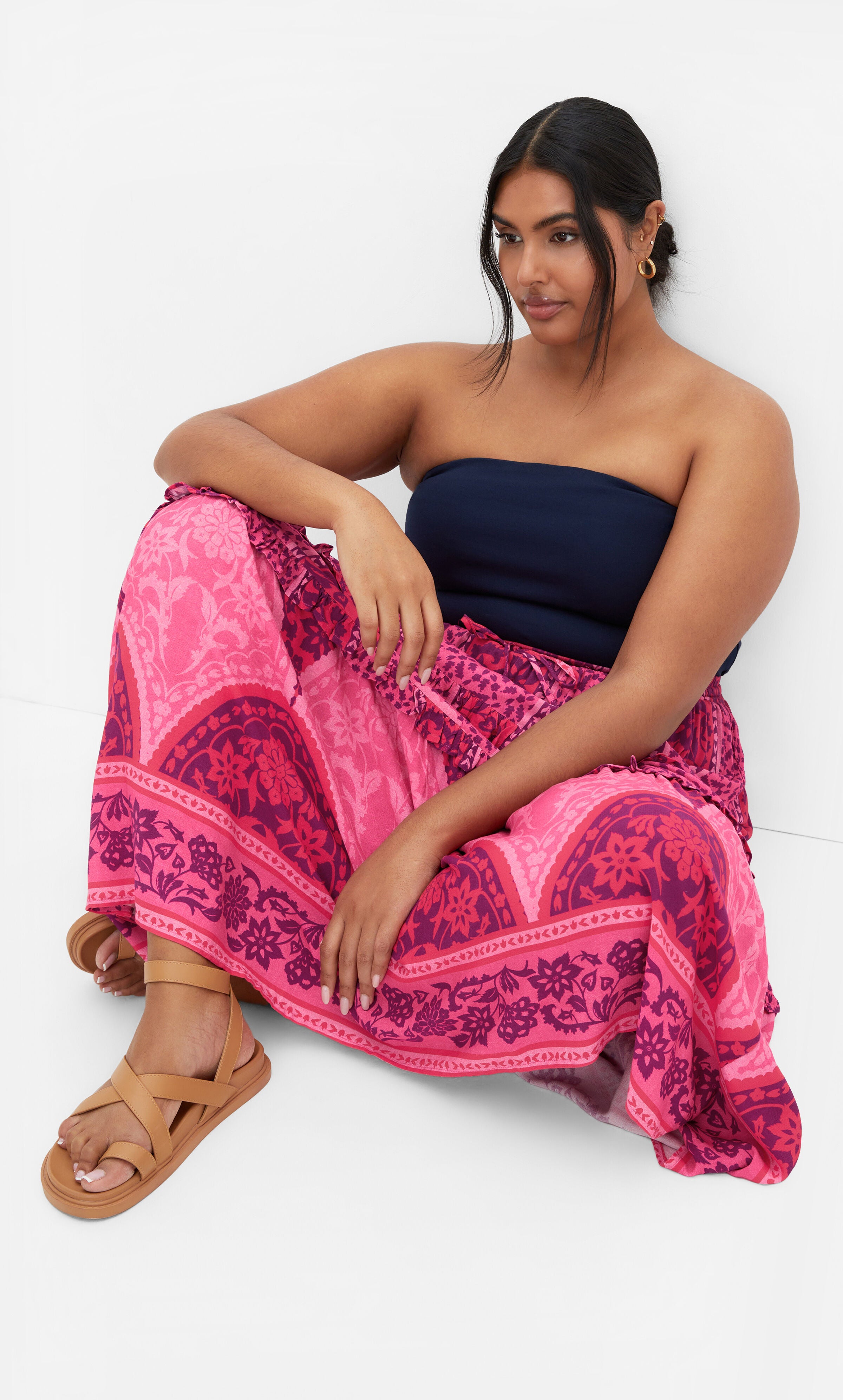 Samara Print Skirt - berry, PINK, hi-res image number 0