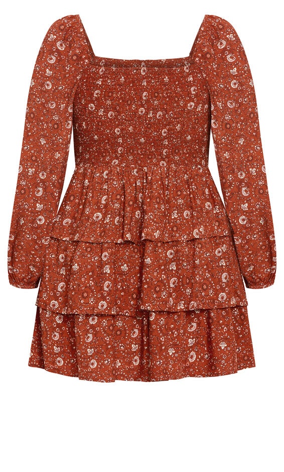 Dahlia Mini Print Dress - spice, ORANGE, alternate image number 4