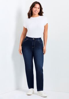 Plus Size Denim Straight Leg Pants