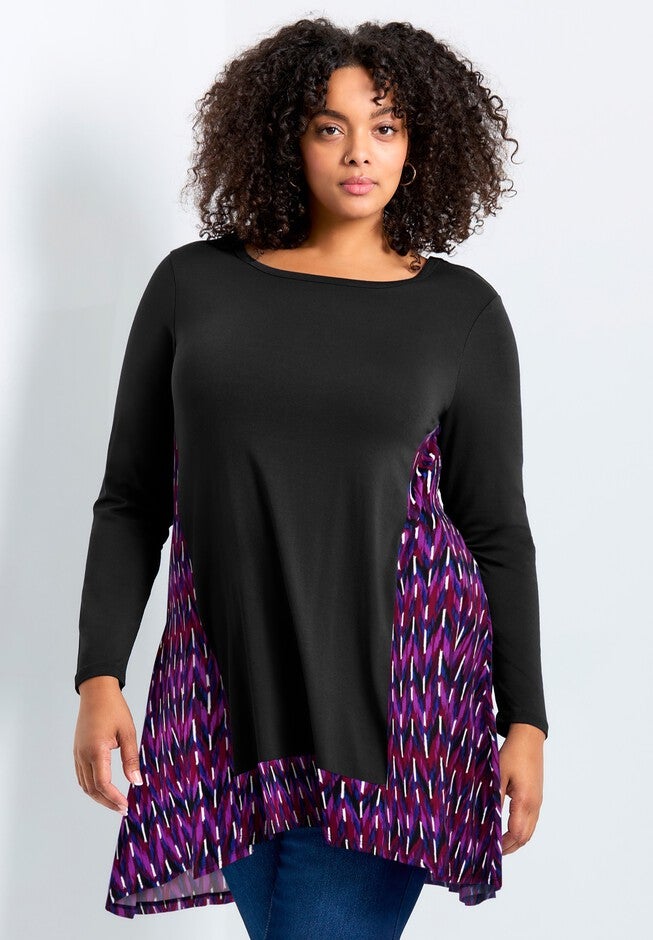 Elsa Tunic, BLACK BERRY CHEVRON, hi-res image number 0