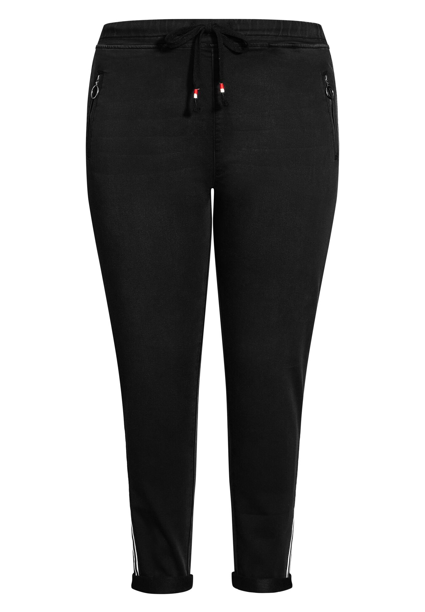 Shay Side Stripe Denim Jogger, BLACK WASH, alternate image number 4