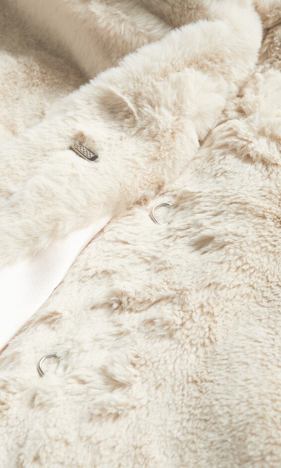 Remi Faux Fur Coat - cream, BEIGE, alternate image number null