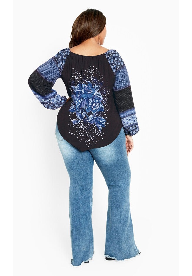 Nichola Scarf Top, BLUE, alternate image number null