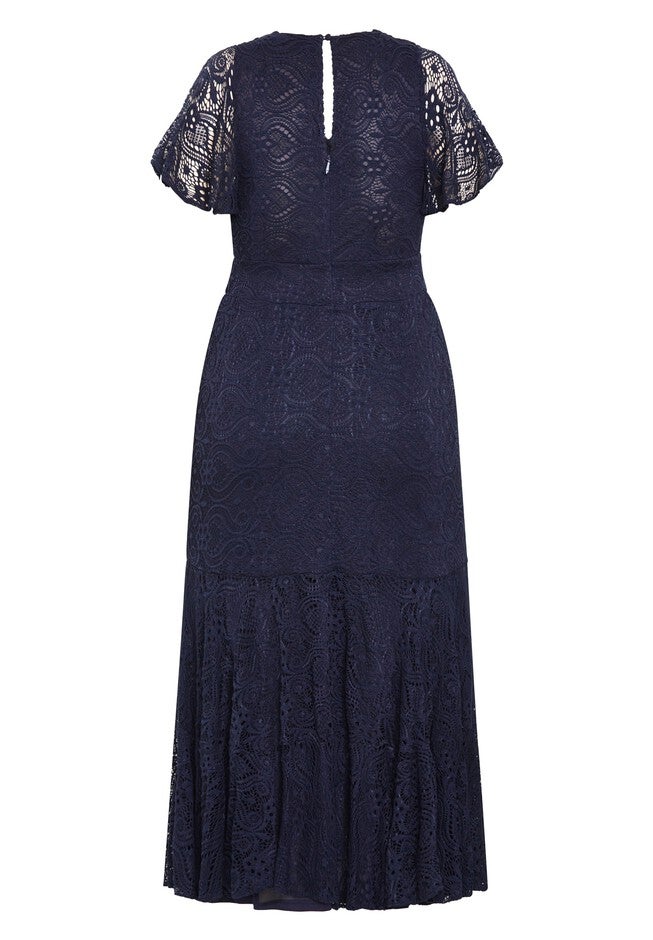 Lace Christa Dress - navy, NAVY, alternate image number 4