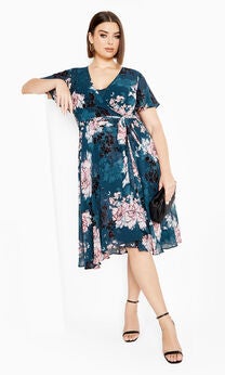 Blossom Short Sleeve Dress - jade