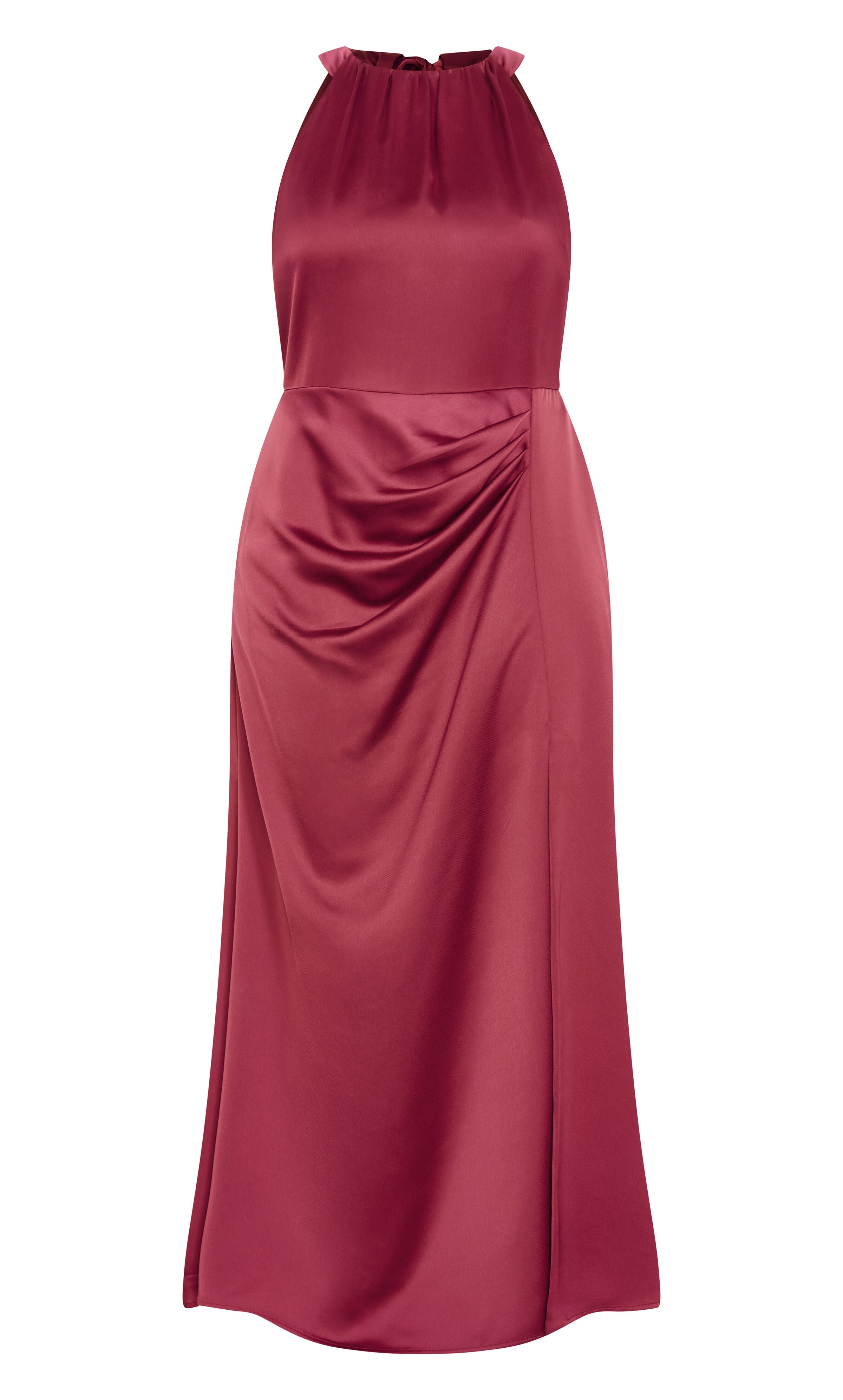Celina Halter Maxi Dress - bordeaux, RED, alternate image number 4