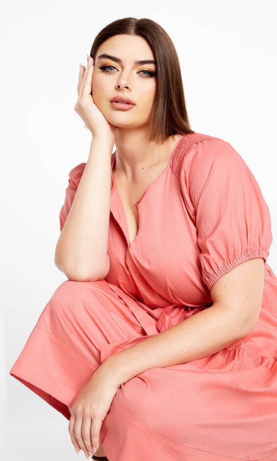 Cassie Plain Dress - rose, PINK, alternate image number 3