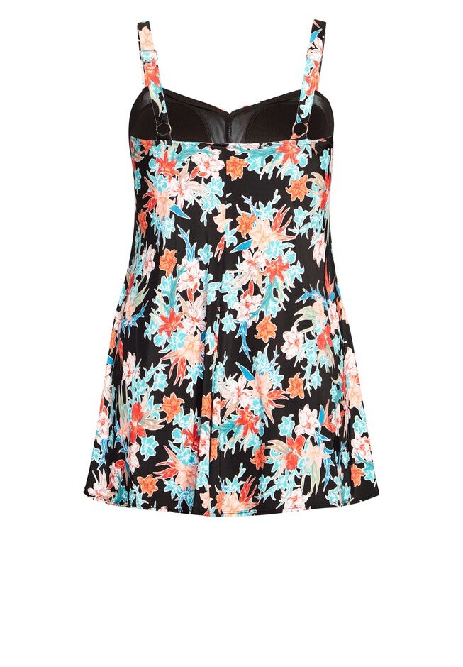 Twist Print Swim Dress, LA PALMA FLORAL, alternate image number null