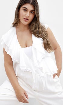 Sweet Ruffle Top - ivory
