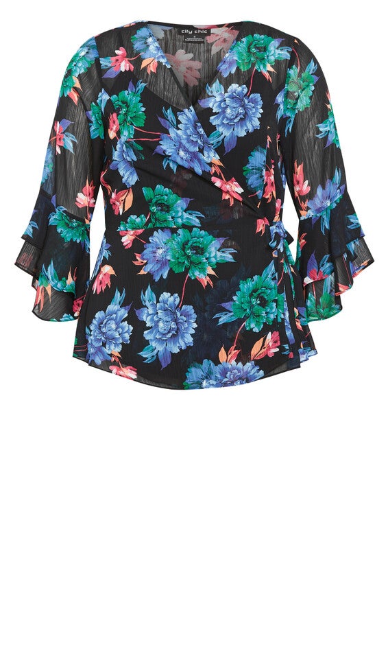 Charlie Print Top - black, BLACK, alternate image number null