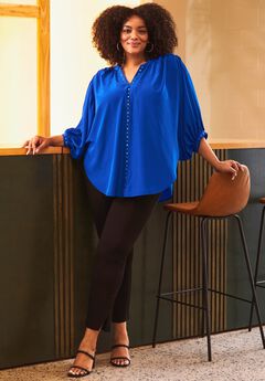 Studded Blouson Sleeve Blouse