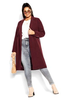 Effortless Chic Coat - oxblood