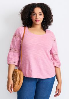 Eyelet Trim Tee