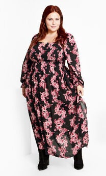 Aurelia Print Dress - black