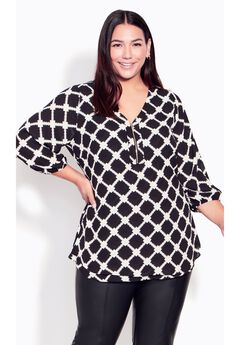Meila Zip Print Top