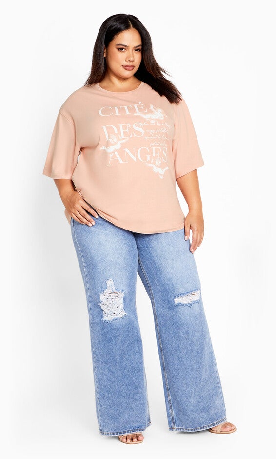 Oversized Angels Tee - dusty rose, DUSTY ROSE, alternate image number 2