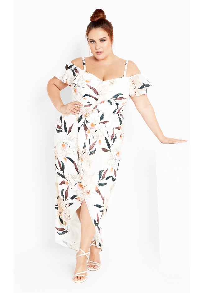 Sweet Orchid Maxi Dress - ivory, WHITE, on-hover image number null