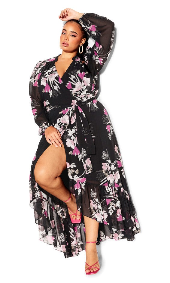 Samara Maxi Dress - black, BLACK FULL BLOOM, alternate image number 5