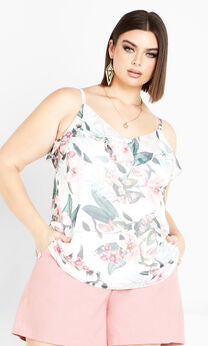 Nicole Print Cami - ivory