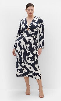 Enya Print Dress - black