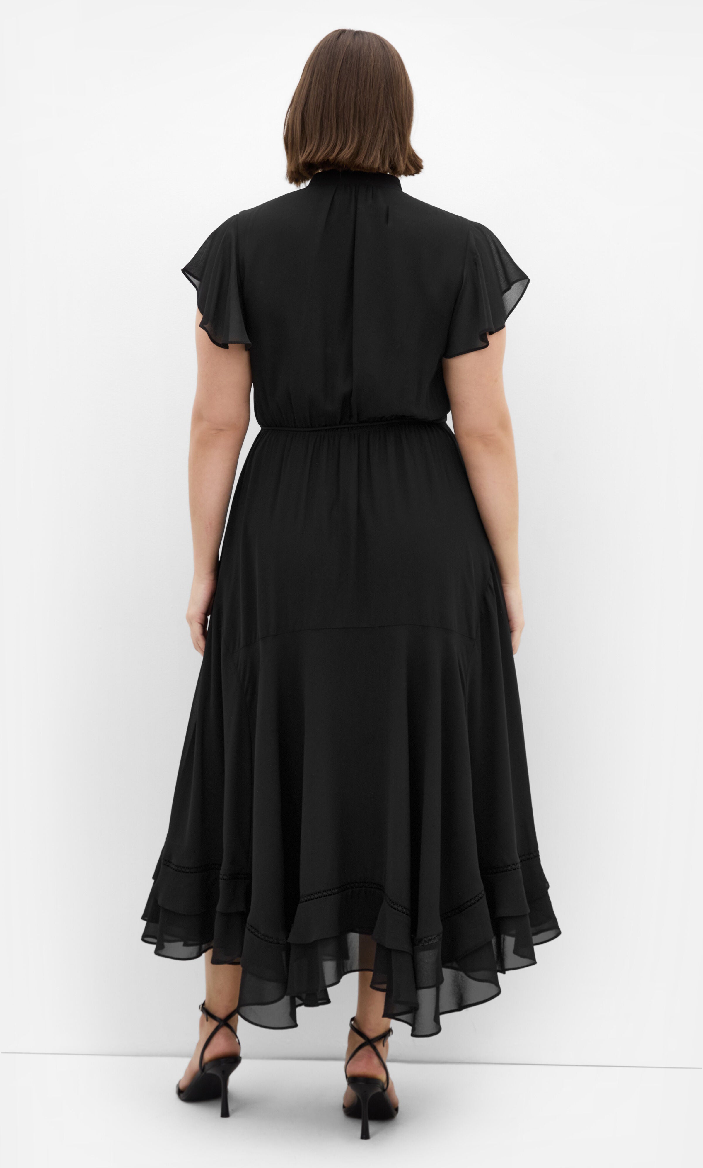 Yasmine Short Sleeve Maxi Dress - black, BLACK, alternate image number 2