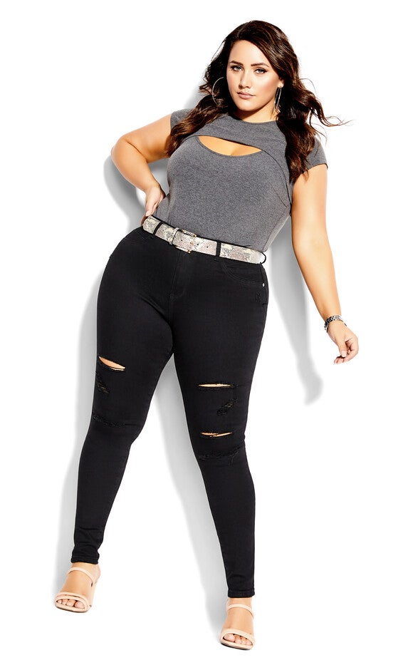 Rock N Roll Skinny Jean - black, BLACK, hi-res image number 0