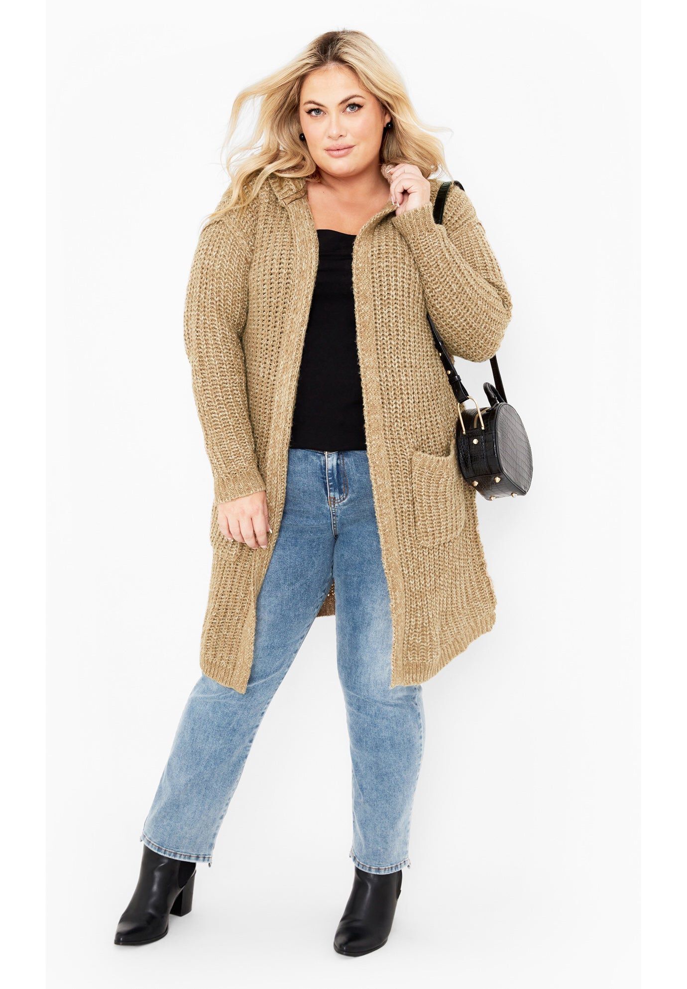 Chelsea Soft Knit Hood Coatigan, CHAI, hi-res image number 0