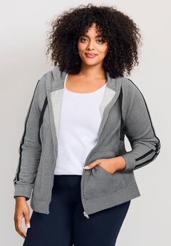Side Stripe Zip Hoodie