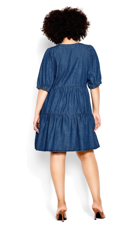 Coastal Dress - dark denim, BLUE, alternate image number null