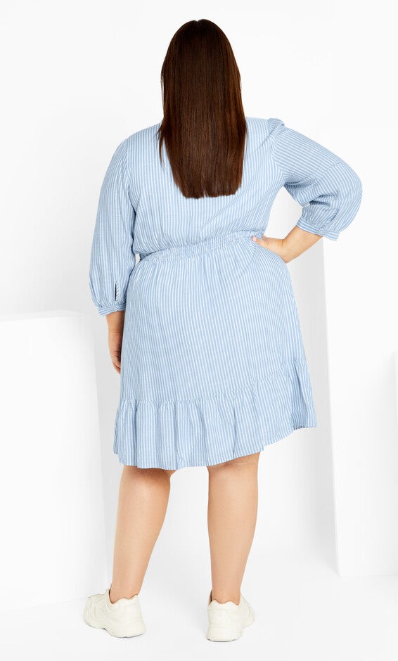 Flynn Stripe Dress - blue, BLUE, alternate image number null