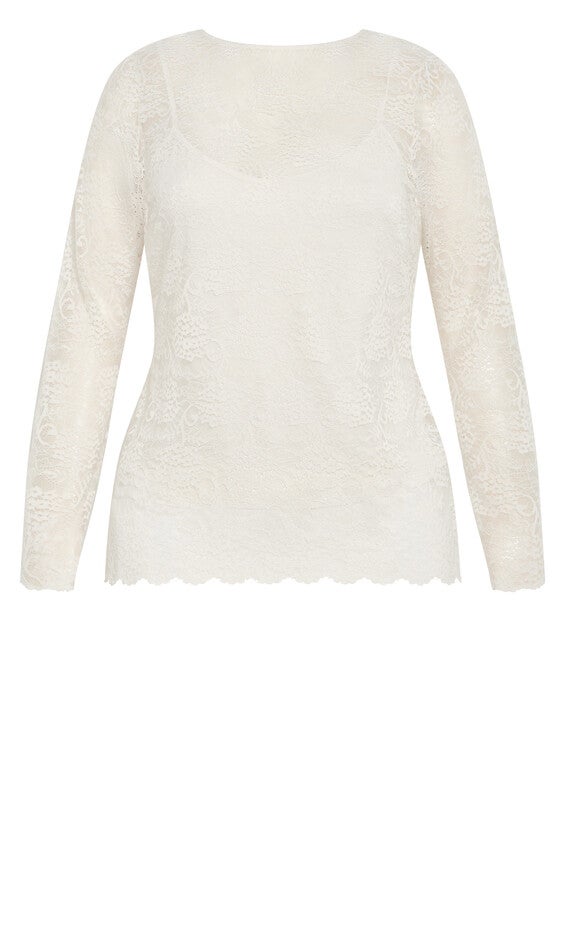 Lace Selena Top - cream, BEIGE, alternate image number null