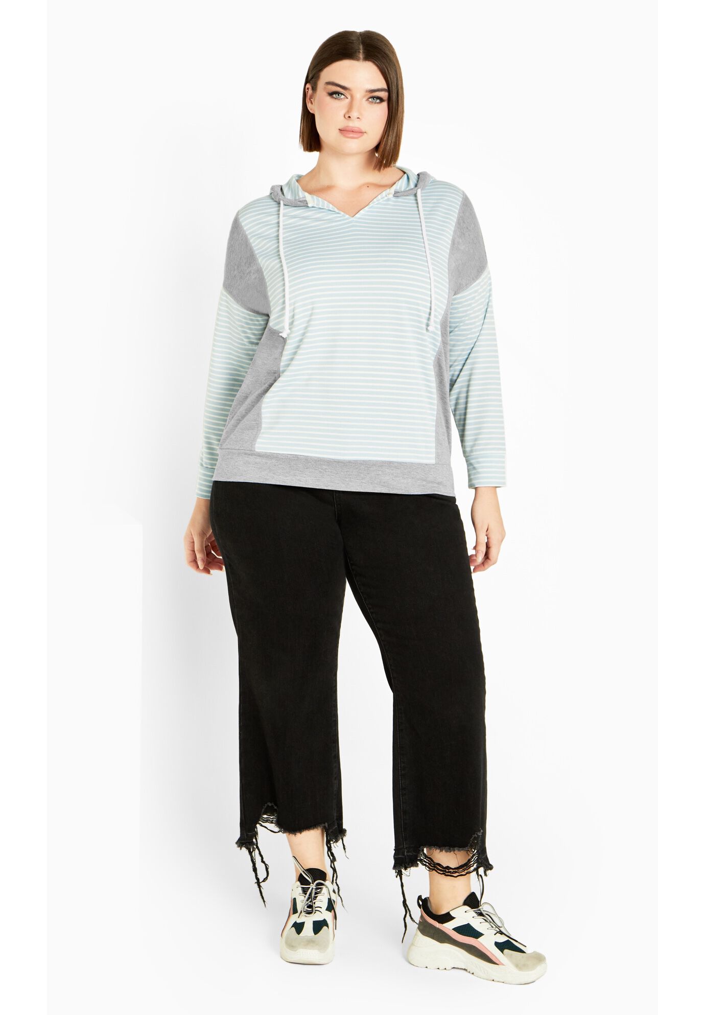 Seeing Stripes Sweater, AQUAMARINE, alternate image number 2