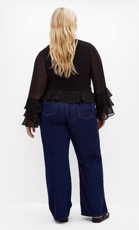 Trixie Ruffle Top - black, BLACK, alternate image number 3