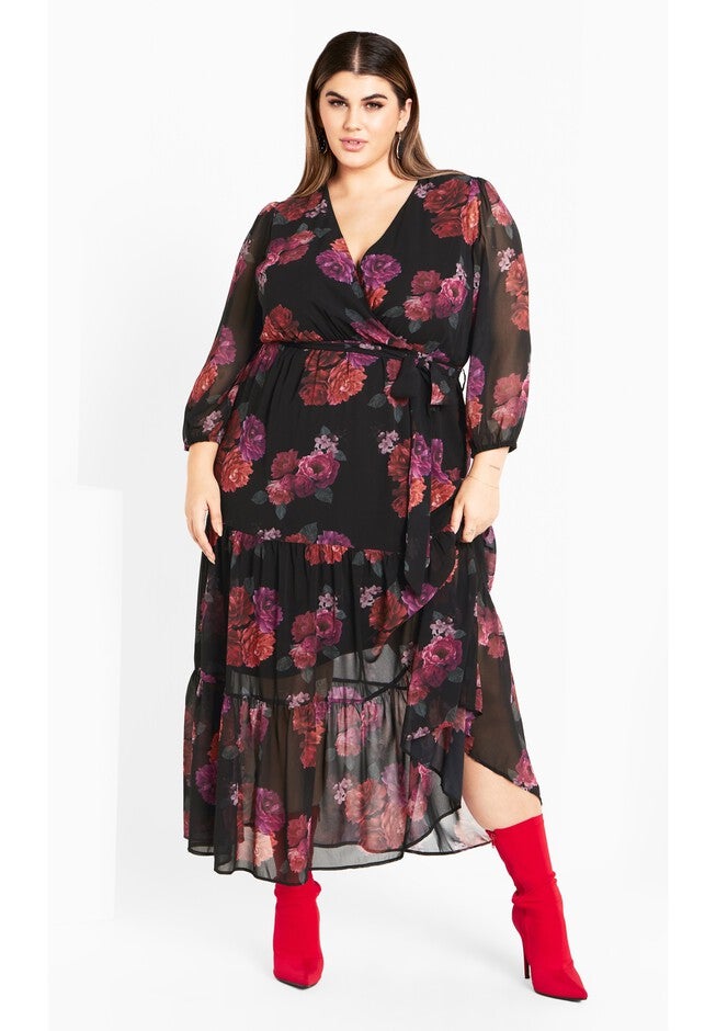 Monique Print Maxi Dress - black, PRIZE, on-hover image number null