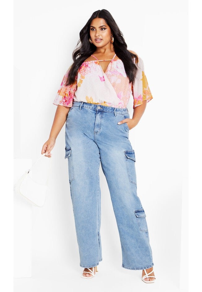 Adelina Print Top - sunset haze, PINK, on-hover image number 1