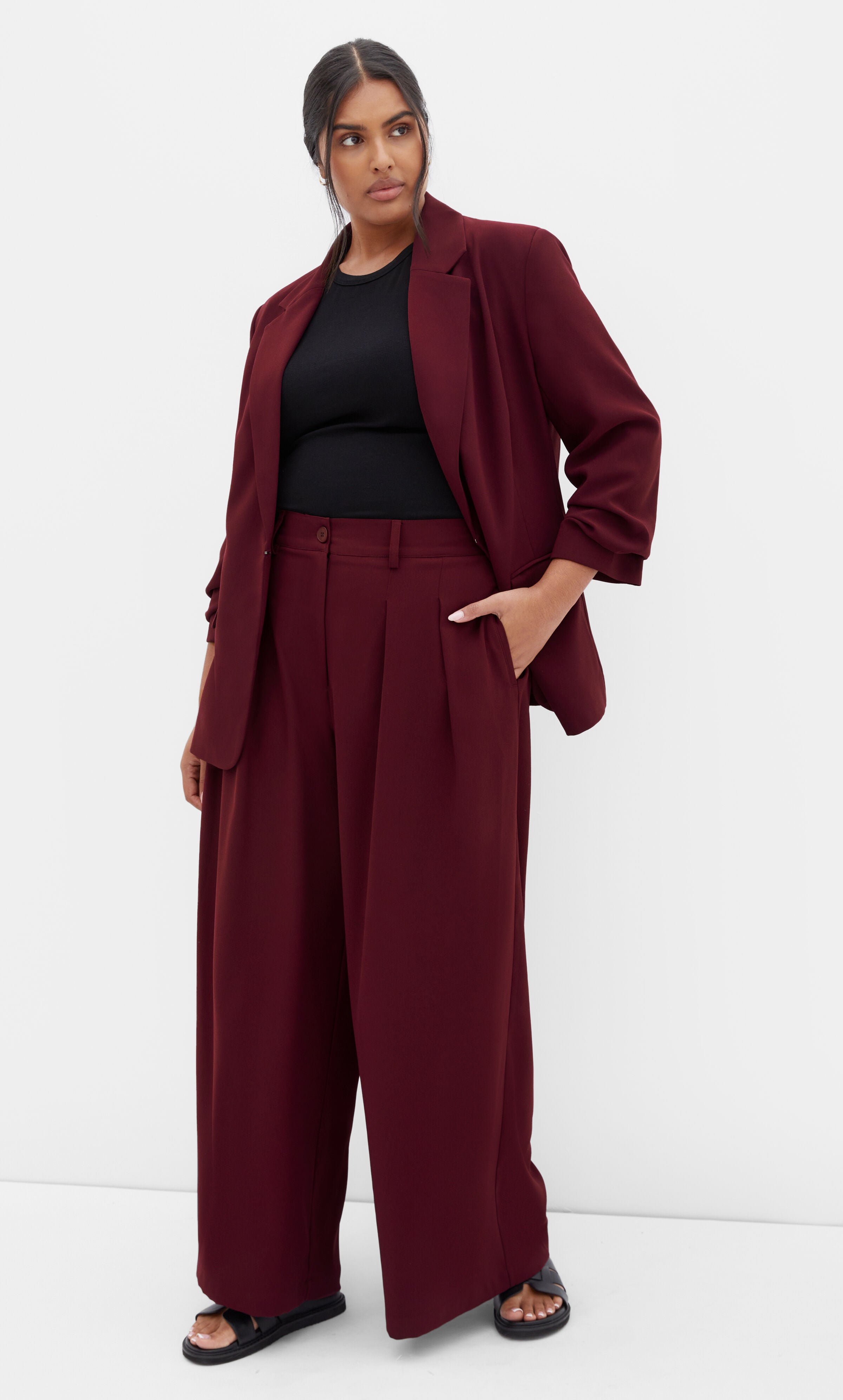 Abbie Blazer - dark cherry, RED, alternate image number 2