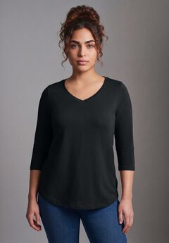 Signature 3/4 Sleeve V-Neck Tee