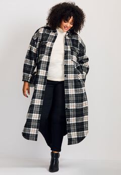 Brushed Long Shirt Jacket