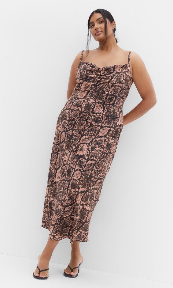 Kyra Print Dress - snake print, GRAY, hi-res image number 0