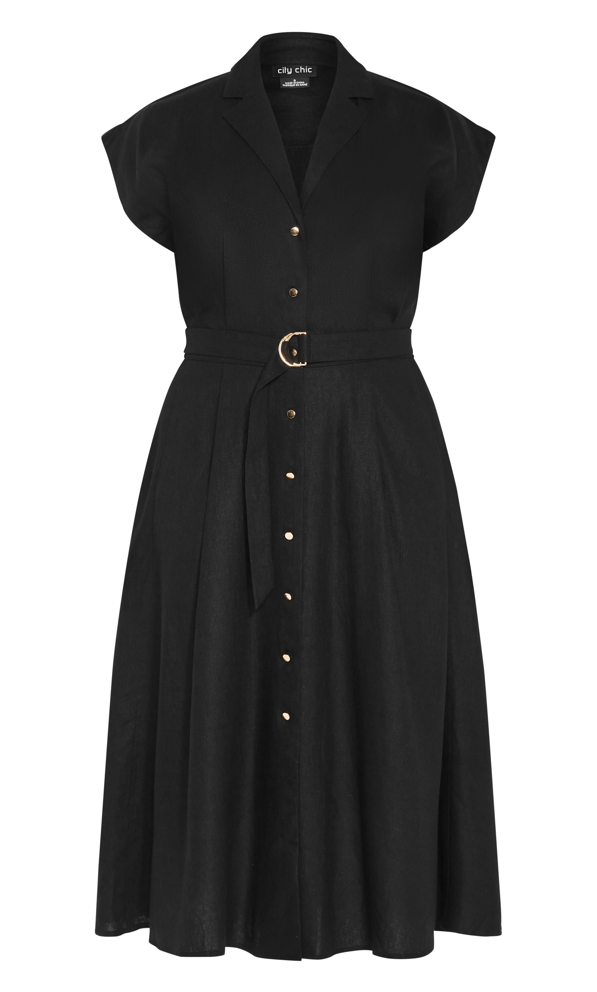 Liliana Linen Dress, BLACK, alternate image number 3
