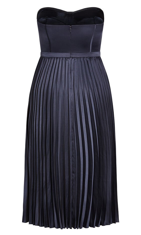 Pleat Desire Dress - navy, BLUE, alternate image number null