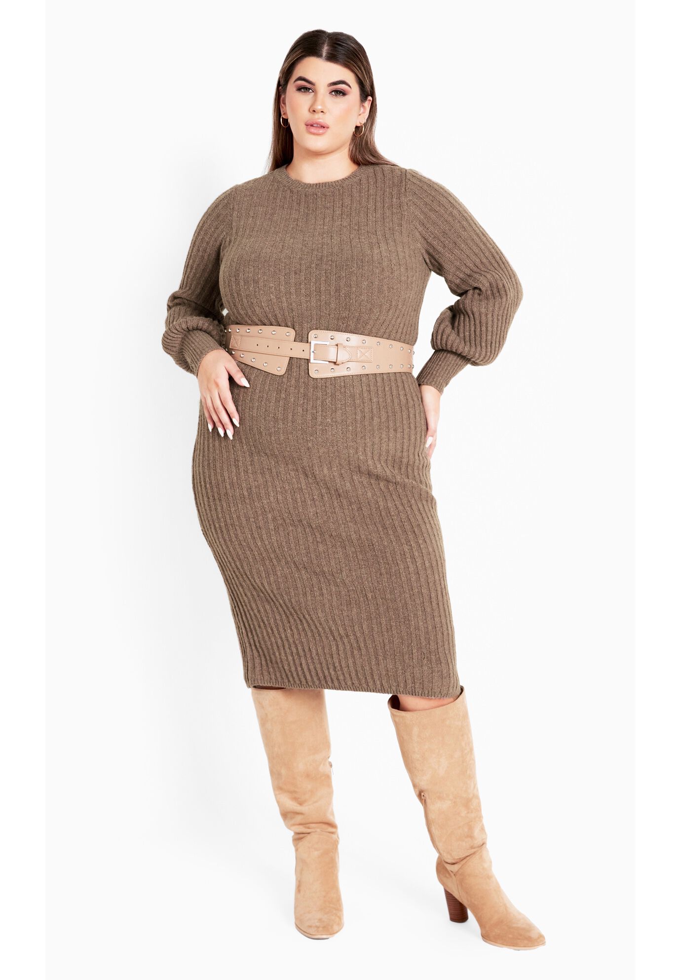 Sasha Rib Dress, LATTE, alternate image number 3
