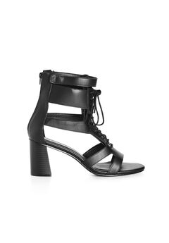 WIDE FIT Attitude Lace Up Block Heel - black
