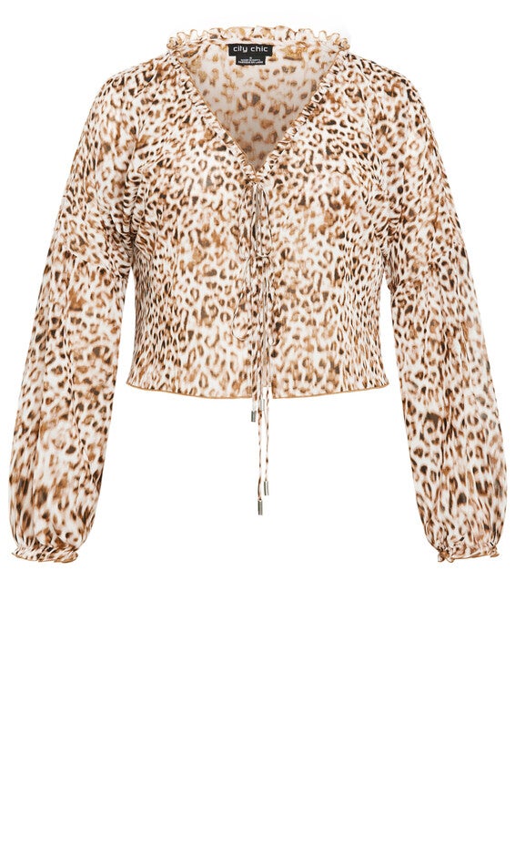 Corina Top - leopard, BROWN, alternate image number 3