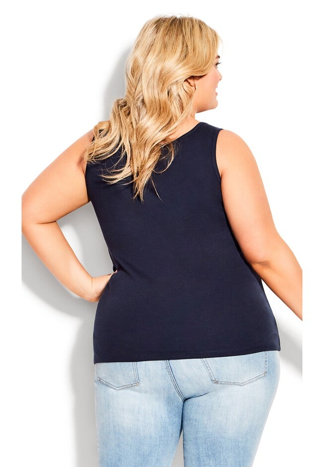 Plain Tank, NAVY, on-hover image number 1