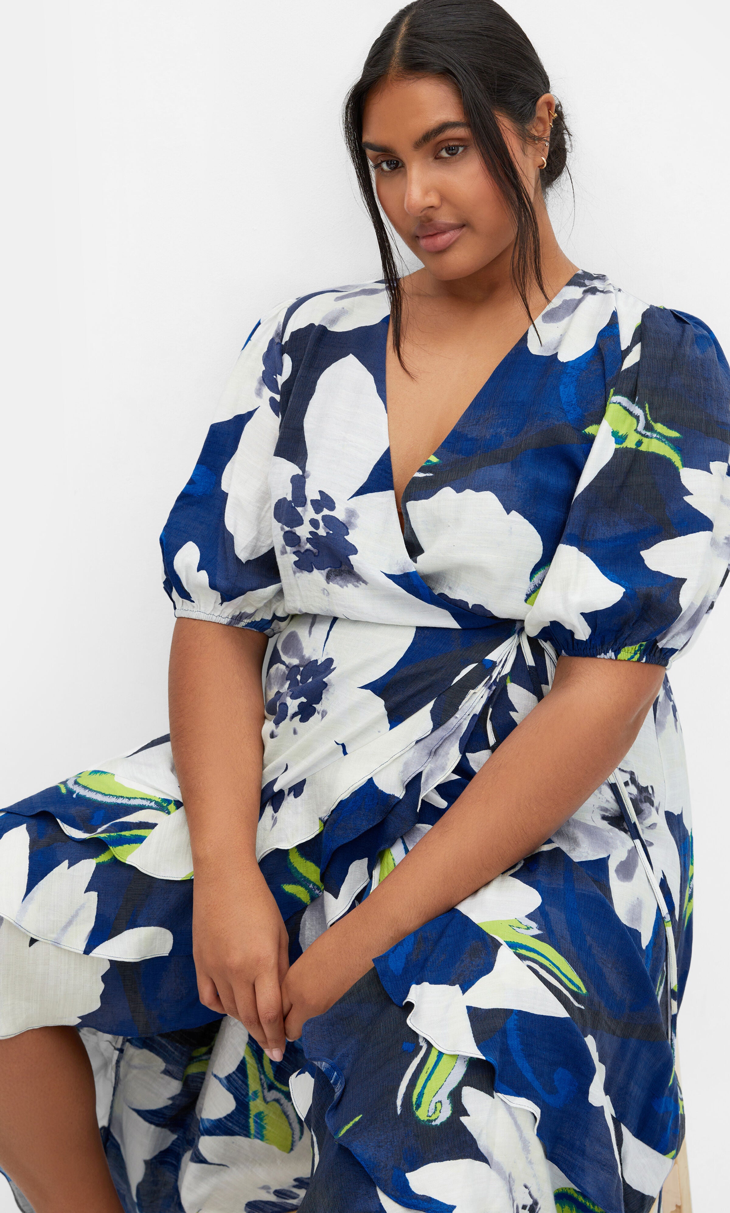 Bea Floral Dress - cerulean, BLUE, alternate image number 2