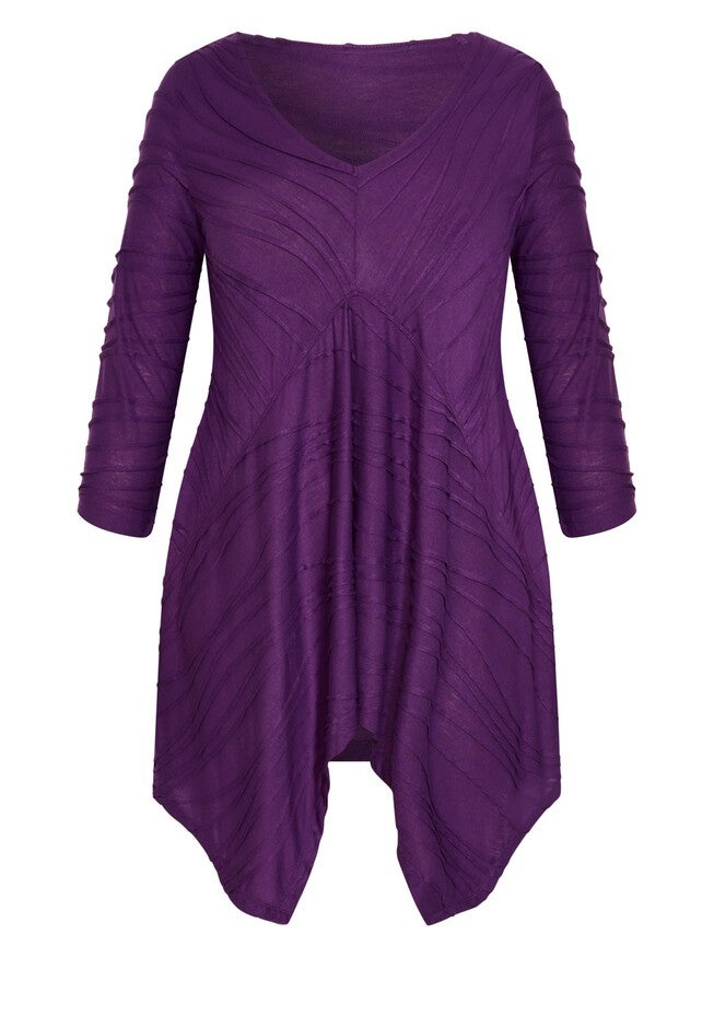 Finley Textured Top, PLUM, alternate image number 1