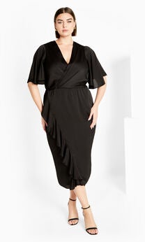 Soft Ruffle Dress - black