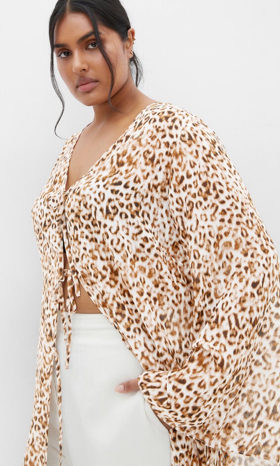 Remi Leopard Print Jacket - print, BROWN, alternate image number 4